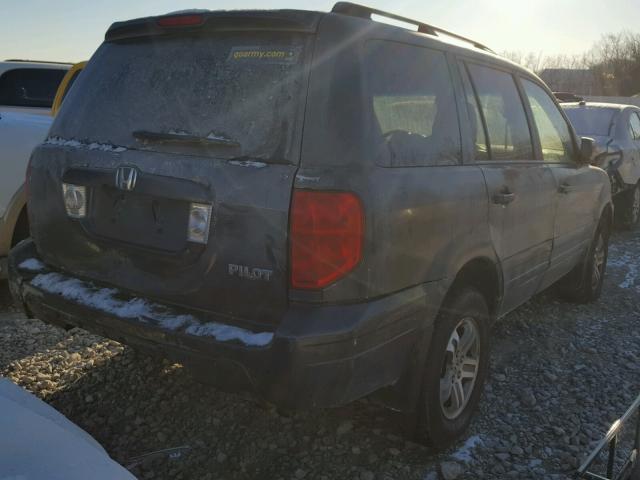 2HKYF18524H584840 - 2004 HONDA PILOT EXL GRAY photo 4