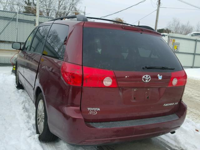 5TDZK22C08S183803 - 2008 TOYOTA SIENNA XLE MAROON photo 3