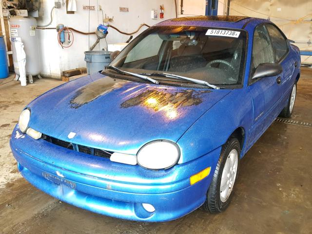 1B3ES47Y2WD577215 - 1998 DODGE NEON HIGHL BLUE photo 2