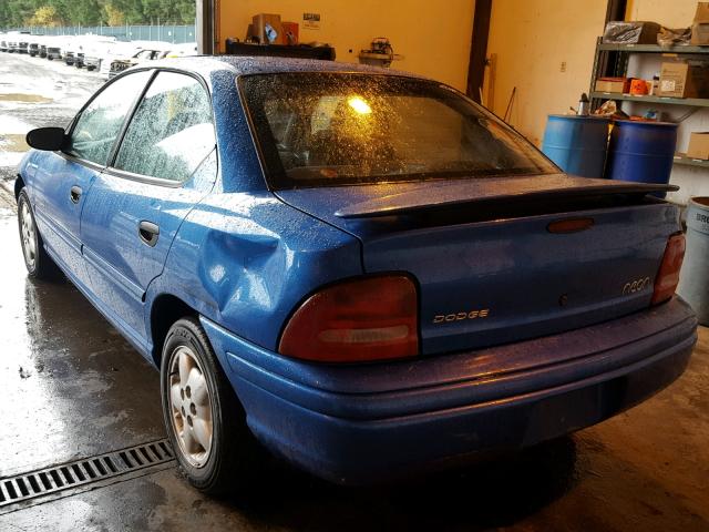 1B3ES47Y2WD577215 - 1998 DODGE NEON HIGHL BLUE photo 3