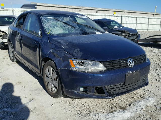 3VW2K7AJXBM026170 - 2011 VOLKSWAGEN JETTA BASE BLUE photo 1