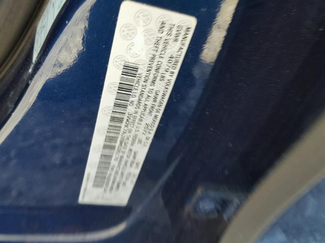 3VW2K7AJXBM026170 - 2011 VOLKSWAGEN JETTA BASE BLUE photo 10