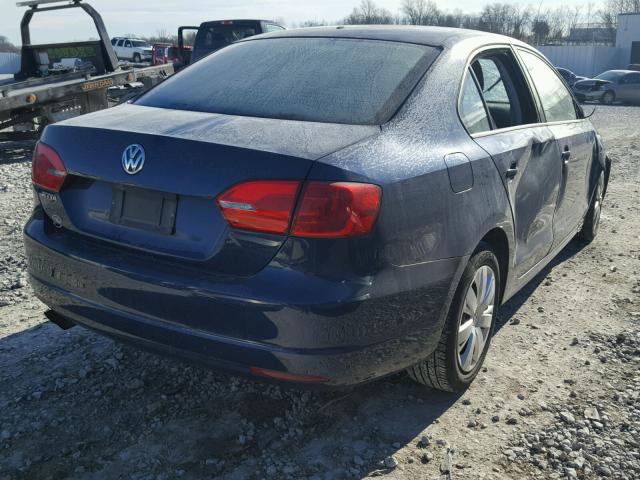 3VW2K7AJXBM026170 - 2011 VOLKSWAGEN JETTA BASE BLUE photo 4