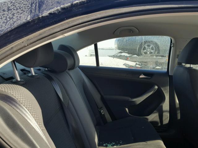 3VW2K7AJXBM026170 - 2011 VOLKSWAGEN JETTA BASE BLUE photo 6