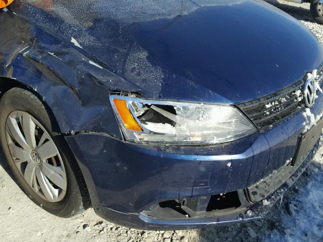 3VW2K7AJXBM026170 - 2011 VOLKSWAGEN JETTA BASE BLUE photo 9