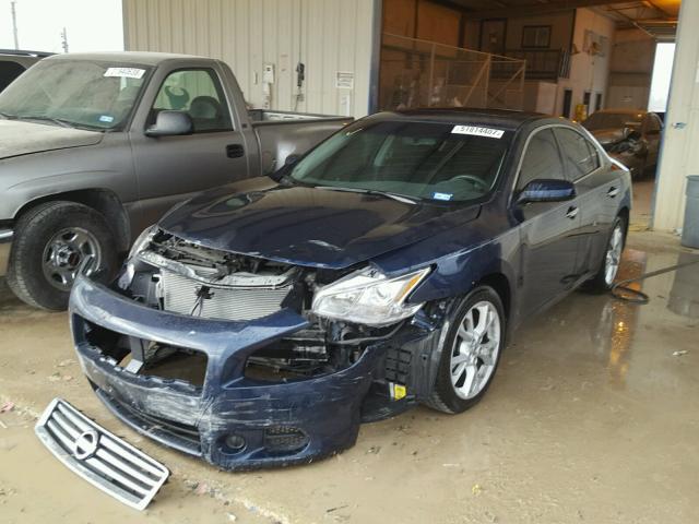 1N4AA5AP4EC440812 - 2014 NISSAN MAXIMA S BLUE photo 2