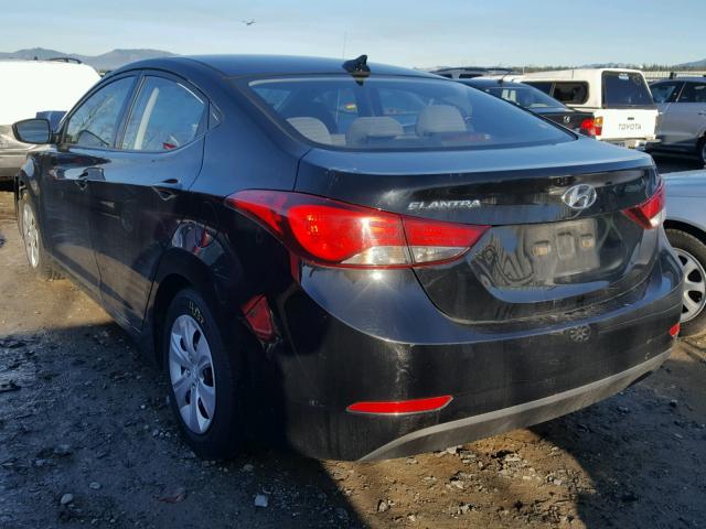 5NPDH4AE0GH708208 - 2016 HYUNDAI ELANTRA SE BLACK photo 3