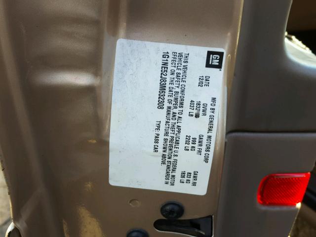 1G1NE52J83M632308 - 2003 CHEVROLET MALIBU LS ოქროსფერი ფოტო 10