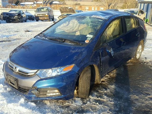 JHMZE2H70CS006586 - 2012 HONDA INSIGHT EX BLUE photo 2