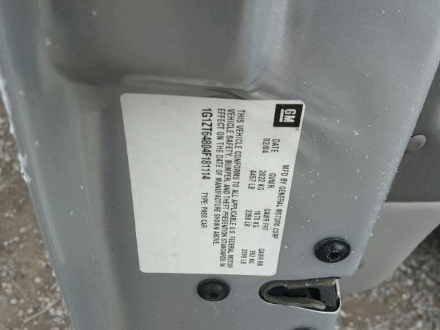 1G1ZT64804F181114 - 2004 CHEVROLET MALIBU MAX 银色 照片 10