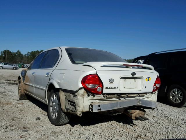 JN1CA31D51T808053 - 2001 NISSAN MAXIMA GXE WHITE photo 3