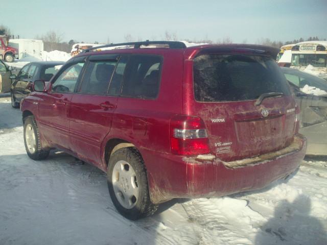 JTEEP21A750135340 - 2005 TOYOTA HIGHLANDER MAROON photo 3