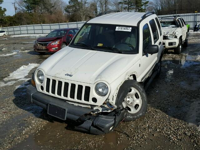 1J4GL48K67W574915 - 2007 JEEP LIBERTY SP WHITE photo 2