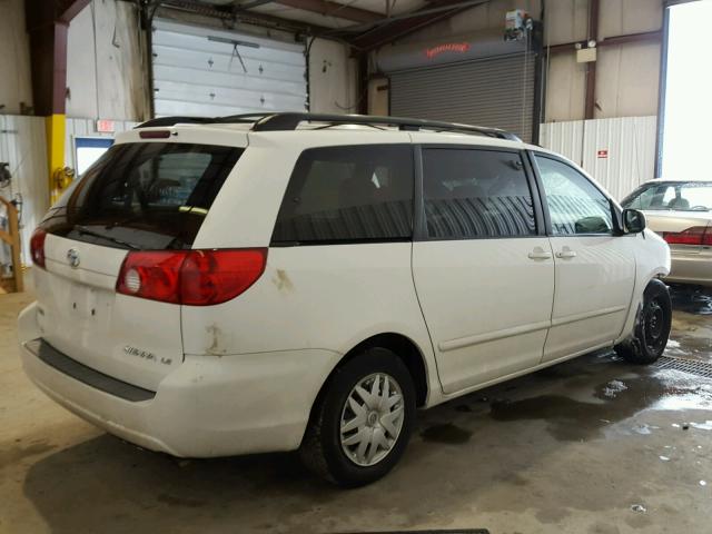 5TDZK23C27S036654 - 2007 TOYOTA SIENNA CE WHITE photo 4