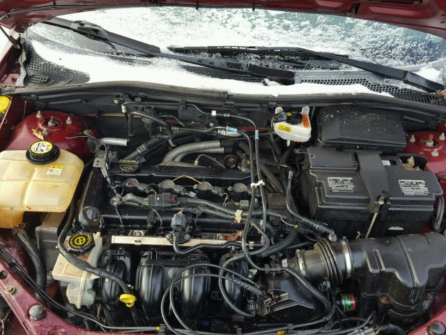 1FAHP34N77W297240 - 2007 FORD FOCUS ZX4 BURGUNDY photo 7