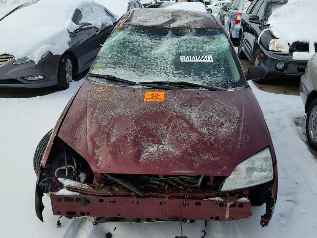 1FAHP34N77W297240 - 2007 FORD FOCUS ZX4 BURGUNDY photo 9