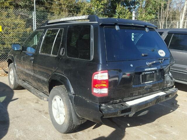 JN8DR09Y22W706312 - 2002 NISSAN PATHFINDER BLACK photo 3