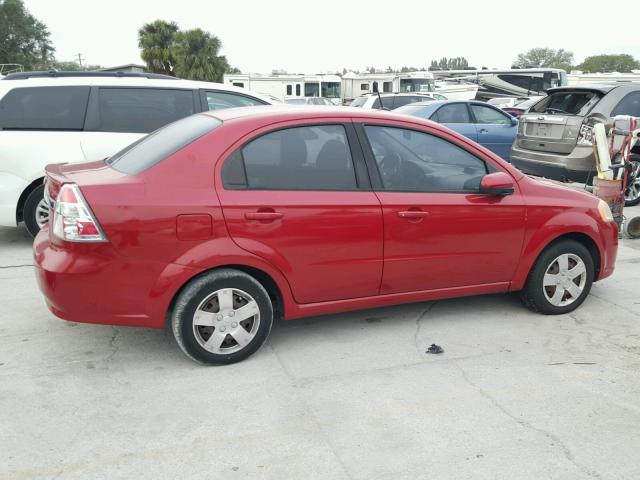 KL1TD5DE5AB047784 - 2010 CHEVROLET AVEO LS RED photo 9