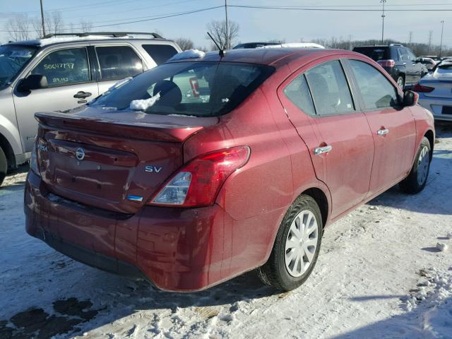 3N1CN7AP1GL810482 - 2016 NISSAN VERSA S RED photo 4