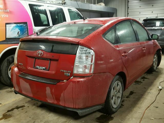 JTDKB20U677548555 - 2007 TOYOTA PRIUS RED photo 4