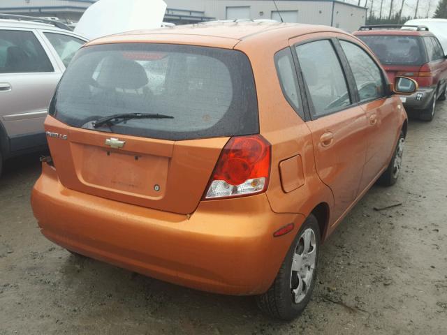 KL1TD66656B578051 - 2006 CHEVROLET AVEO BASE ORANGE photo 4