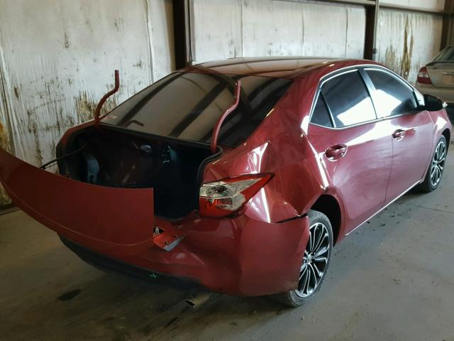 2T1BURHEXEC004703 - 2014 TOYOTA COROLLA L RED photo 4