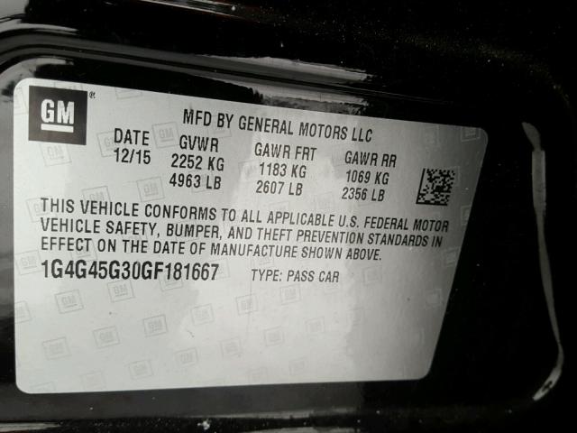 1G4G45G30GF181667 - 2016 BUICK LACROSSE S BLACK photo 10