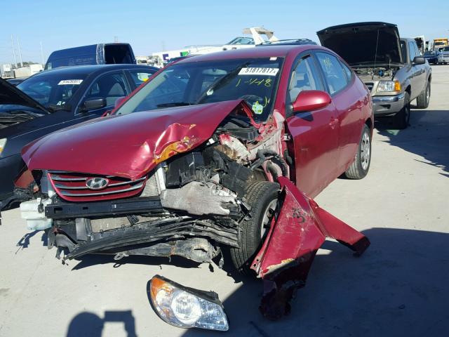 KMHDU4AD8AU138292 - 2010 HYUNDAI ELANTRA BL RED photo 2