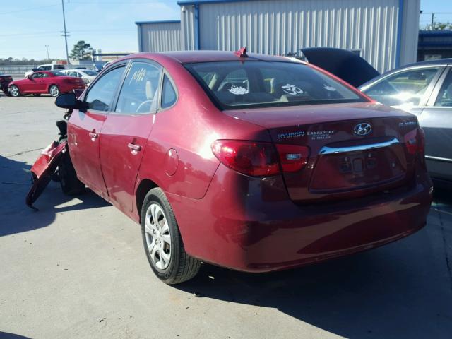 KMHDU4AD8AU138292 - 2010 HYUNDAI ELANTRA BL RED photo 3