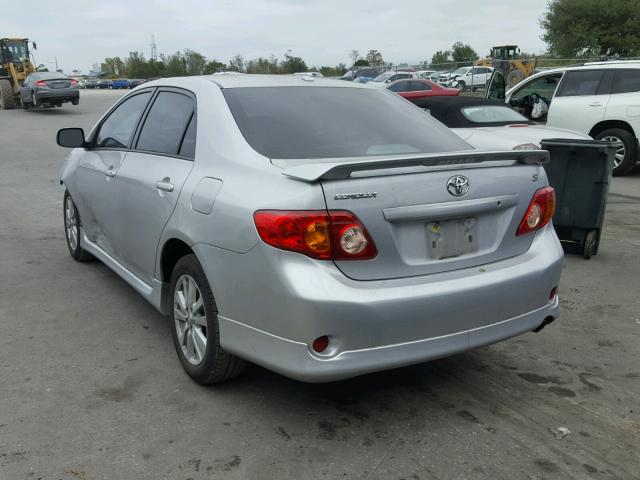 2T1BU4EE4AC451416 - 2010 TOYOTA COROLLA BA SILVER photo 3