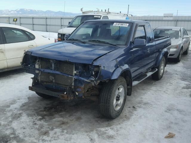 1N6ED26Y0YC386994 - 2000 NISSAN FRONTIER K BLUE photo 2