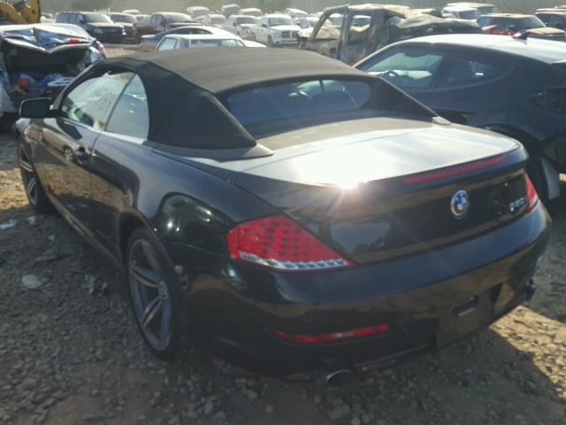 WBAEB53538CX63304 - 2008 BMW 650 I BLACK photo 3