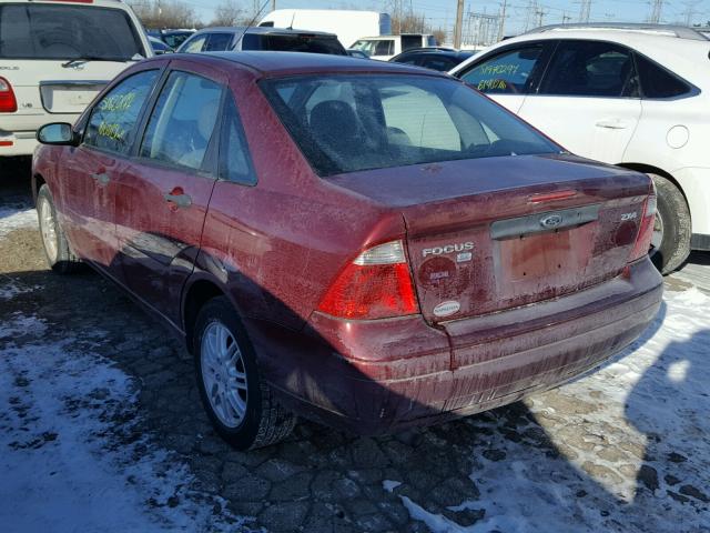 1FAHP34N36W229581 - 2006 FORD FOCUS ZX4 MAROON photo 3