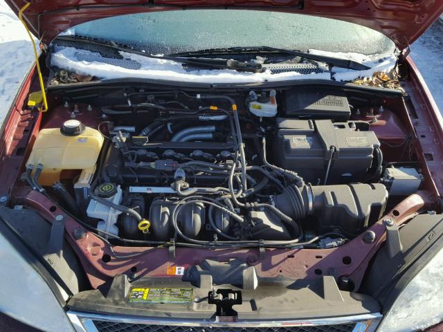 1FAHP34N36W229581 - 2006 FORD FOCUS ZX4 MAROON photo 7