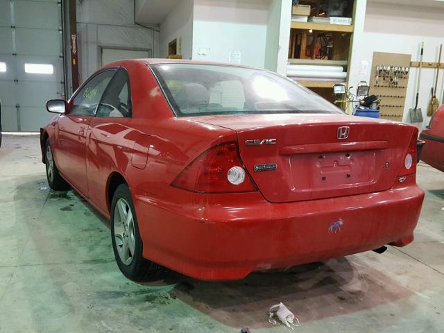 1HGEM22945L077382 - 2005 HONDA CIVIC EX RED photo 3