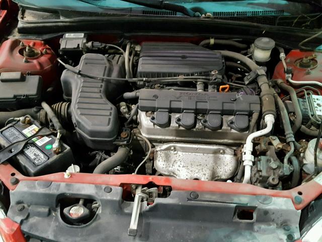 1HGEM22945L077382 - 2005 HONDA CIVIC EX RED photo 7