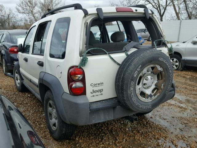 1J4GL48K67W543177 - 2007 JEEP LIBERTY SP WHITE photo 3