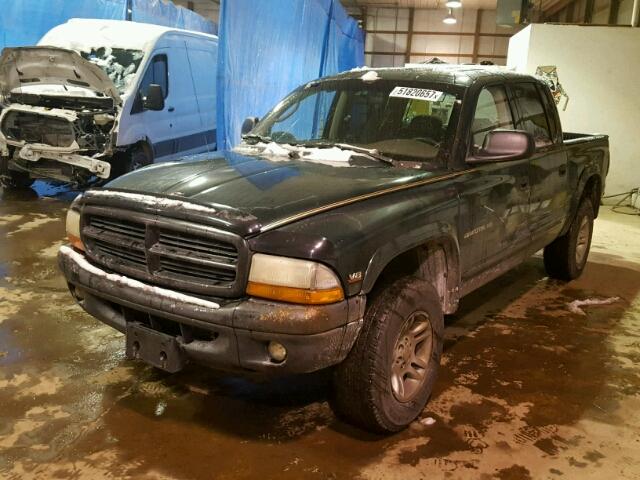 1B7HG2AN91S279586 - 2001 DODGE DAKOTA QUA GREEN photo 2