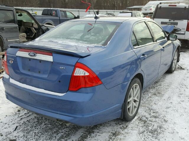 3FAHP0JA1AR167853 - 2010 FORD FUSION SEL BLUE photo 4