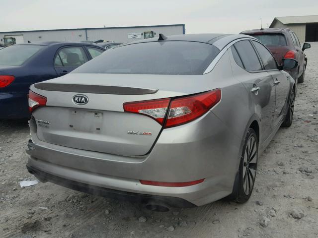 KNAGR4A69B5129243 - 2011 KIA OPTIMA SX SILVER photo 4