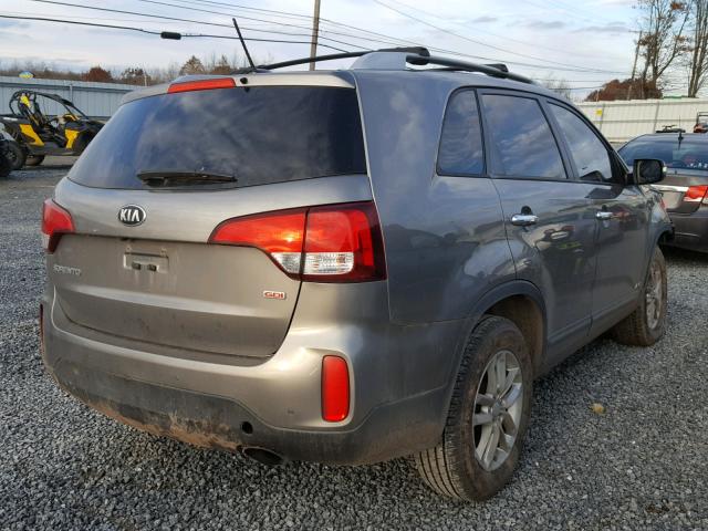 5XYKTCA61EG488736 - 2014 KIA SORENTO LX GRAY photo 4