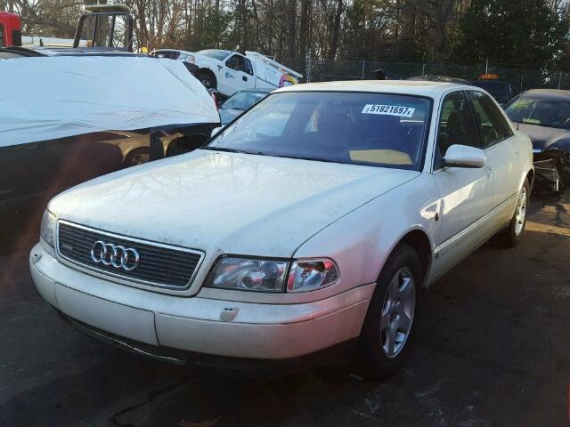 WAUBG84D9VN000795 - 1997 AUDI A8 QUATTRO WHITE photo 2