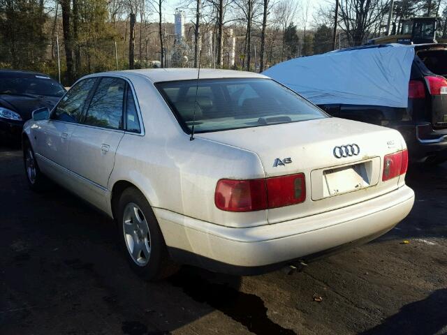 WAUBG84D9VN000795 - 1997 AUDI A8 QUATTRO WHITE photo 3