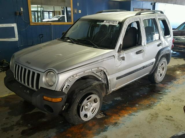 1J4GL48K73W511736 - 2003 JEEP LIBERTY SP SILVER photo 2