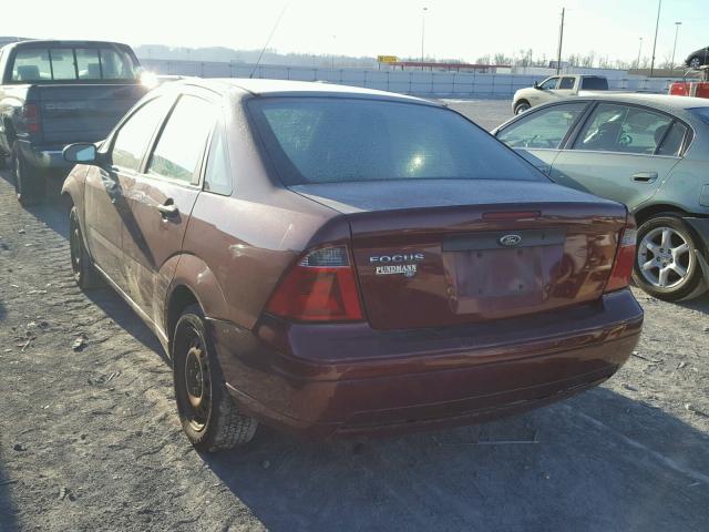 1FAFP34N67W233052 - 2007 FORD FOCUS ZX4 MAROON photo 3