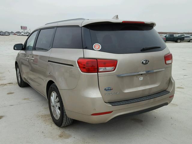 KNDMB5C12G6211415 - 2016 KIA SEDONA LX GOLD photo 3