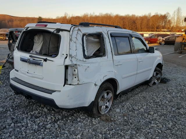 5FNYF3H50AB019928 - 2010 HONDA PILOT EXL WHITE photo 4