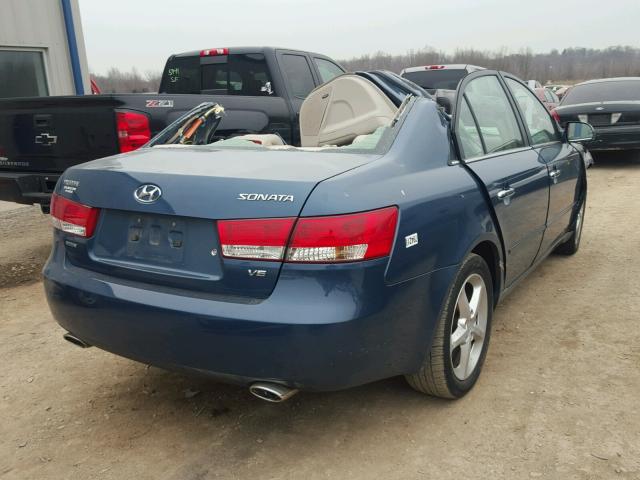 5NPEU46F37H187454 - 2007 HYUNDAI SONATA SE BLUE photo 4