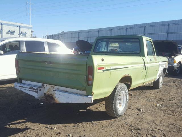 F10YKS46537 - 1973 FORD F100 PICKU GREEN photo 4