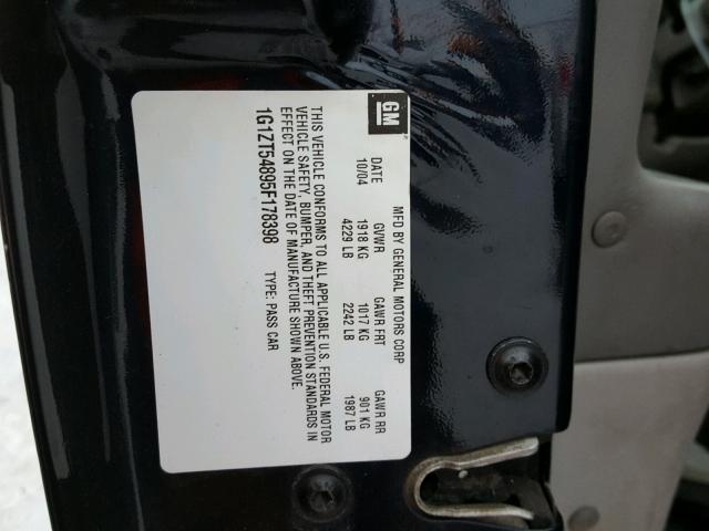 1G1ZT54895F178398 - 2005 CHEVROLET MALIBU LS BLACK photo 10